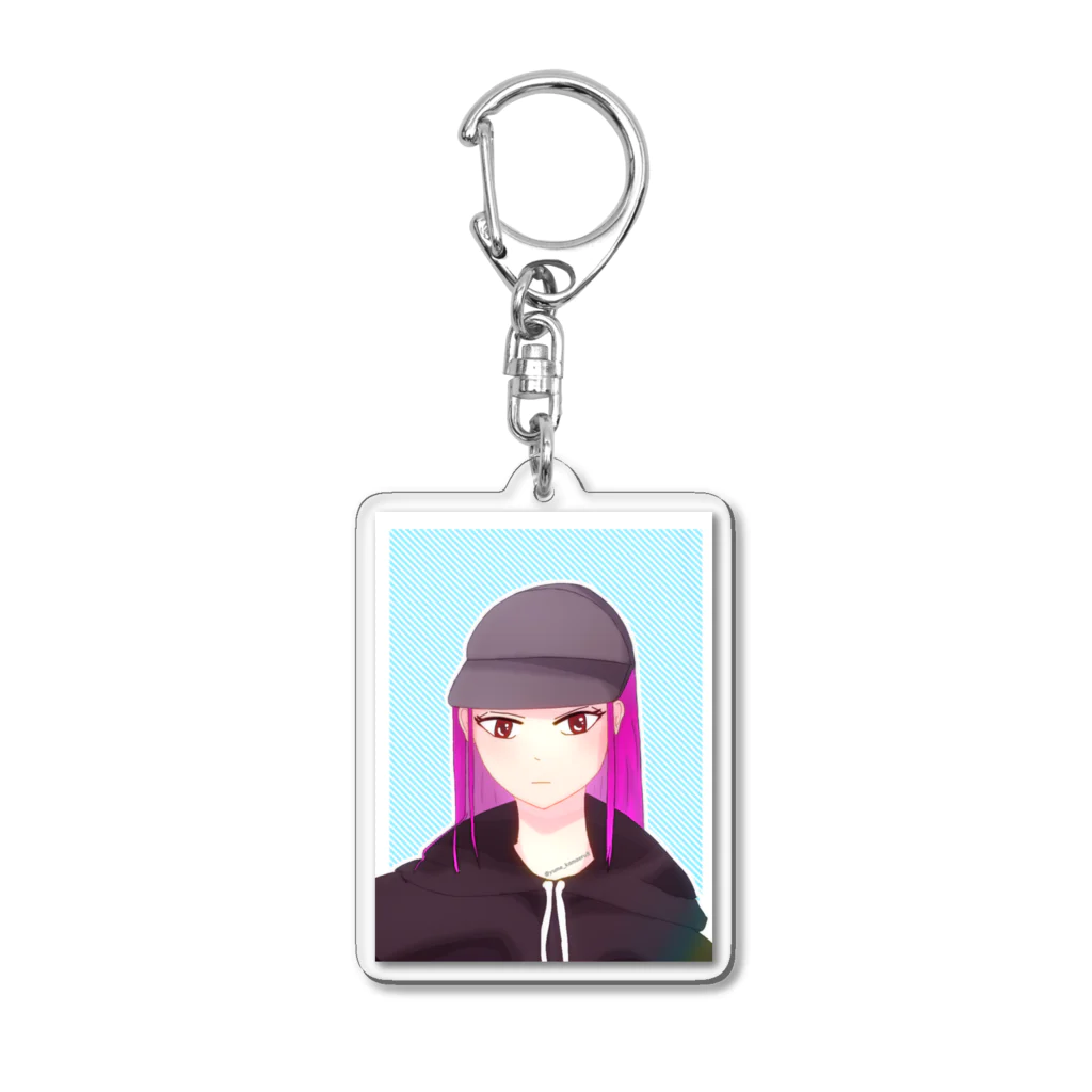 @supika_chan1のピンクカラー女子 Acrylic Key Chain