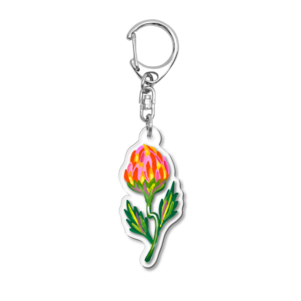 34illustrationの南国の花 Acrylic Key Chain