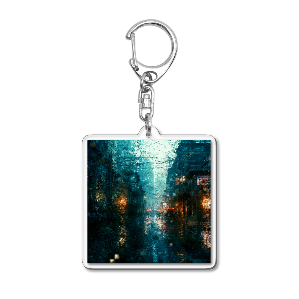 PixVoxFoxの雨の街 Acrylic Key Chain