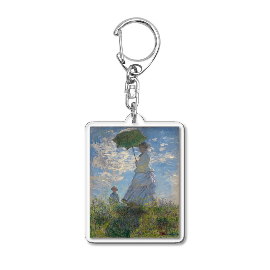 世界美術商店の散歩、日傘をさす女性 / Woman with a Parasol - Madame Monet and Her Son Acrylic Key Chain