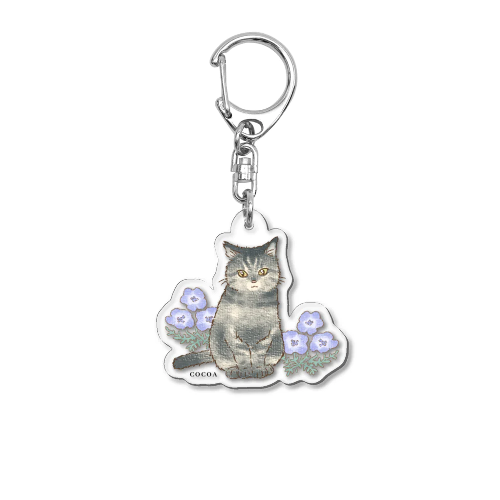 OHAYO CHAHANの男木島猫ずかんアクキー(ココア) Acrylic Key Chain