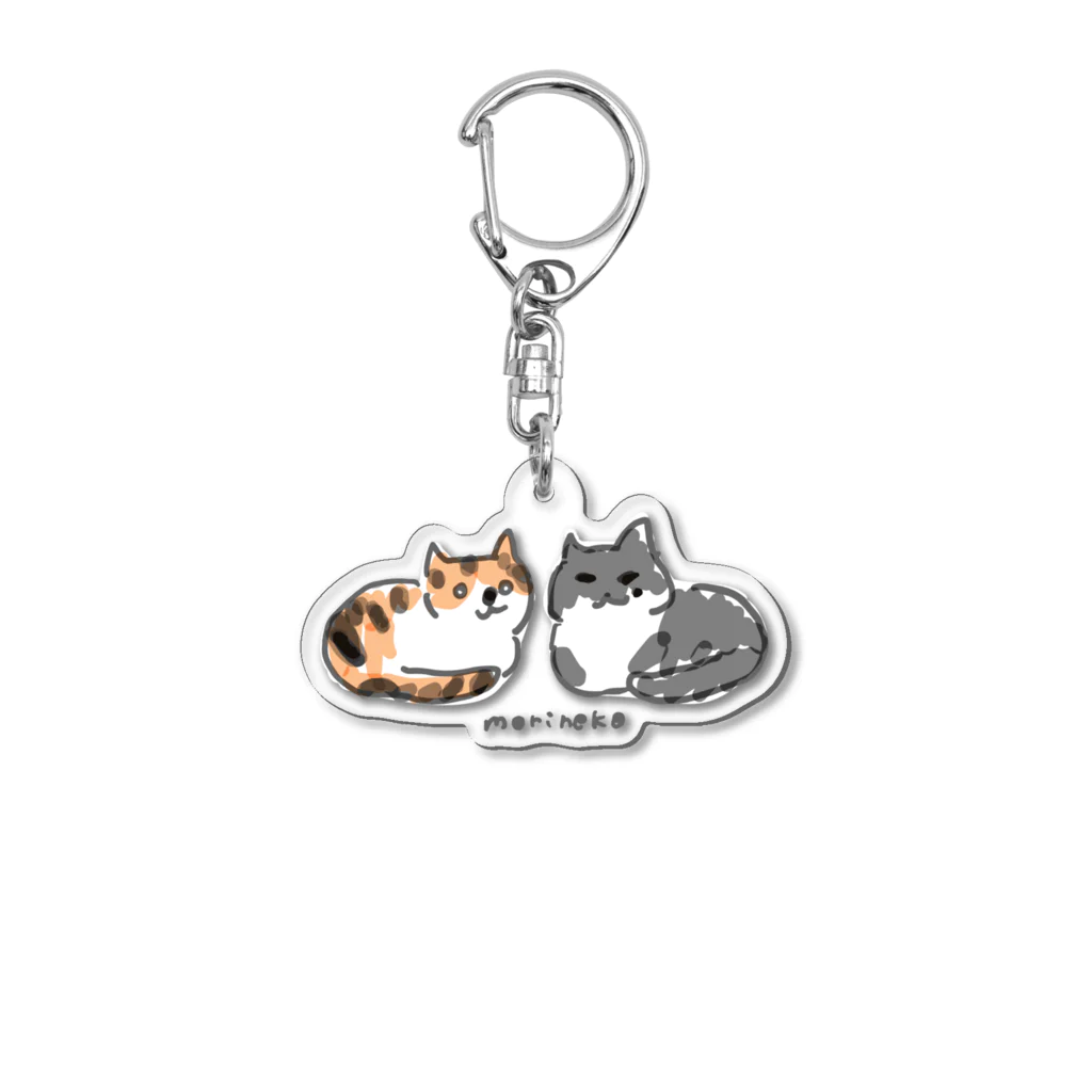 保護ねこカフェ もりねこのふたばちゃん&べべちゃん Acrylic Key Chain