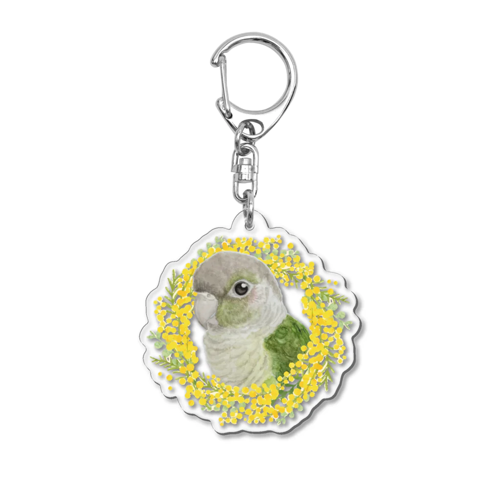 mariechan_koboの040 ウロコインコシナモン ミモザのリース Acrylic Key Chain