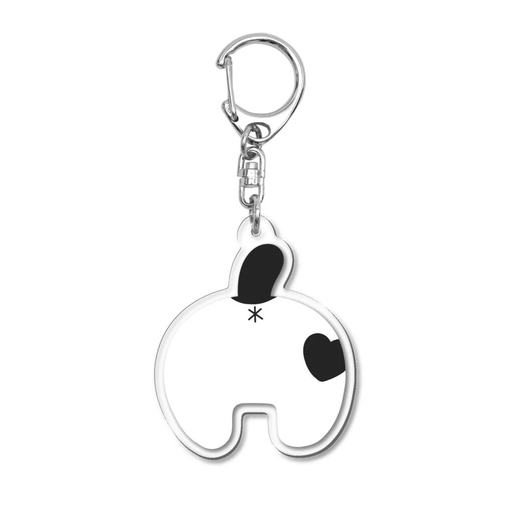 あむーる＊びじゅの白黒ねこのケツ穴 Acrylic Key Chain