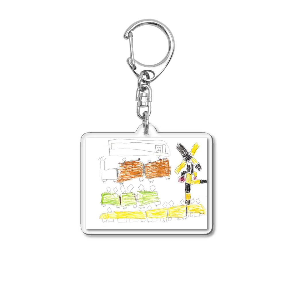 裸足になれるのふみきりマン Acrylic Key Chain