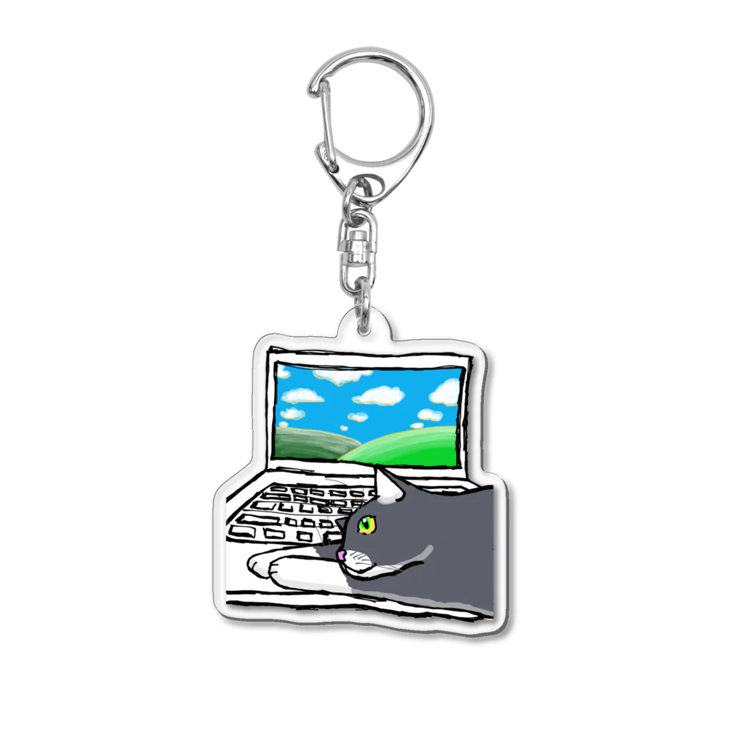 9livesworkのレンタル猫の手（風景） Acrylic Key Chain