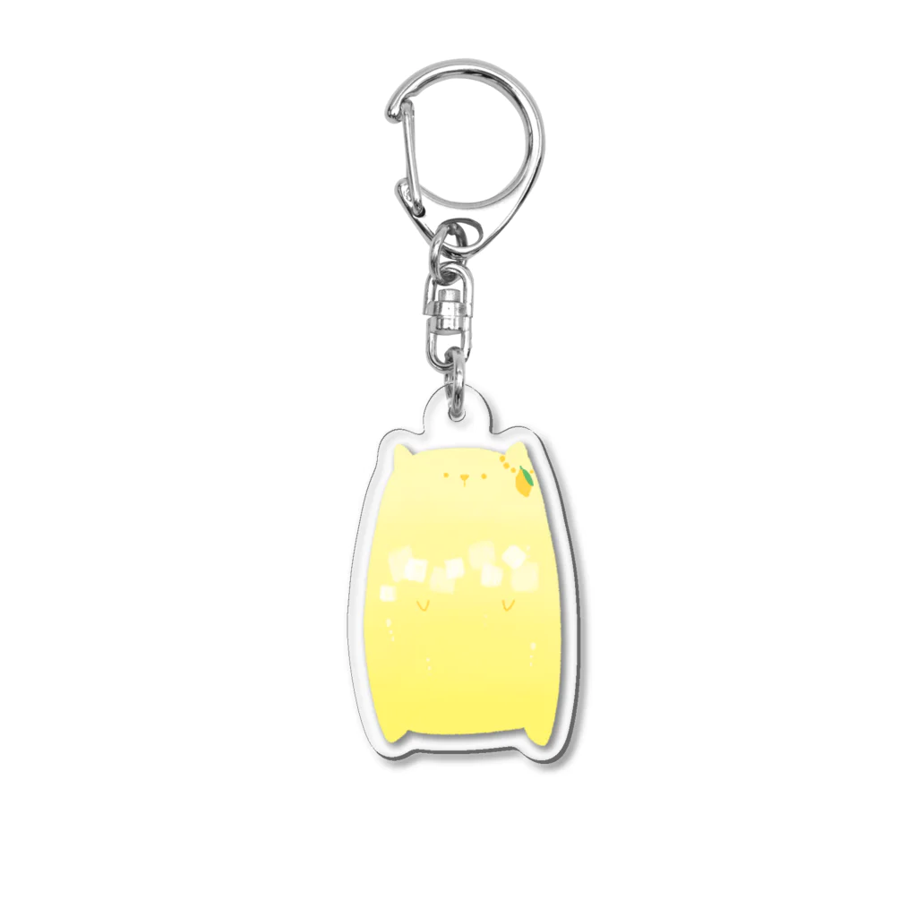 たべものねこのれもんすかっしゅねこ Acrylic Key Chain