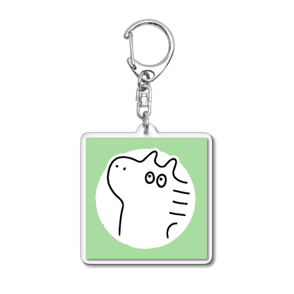 七転びおやきのグリーン背景umaくん Acrylic Key Chain