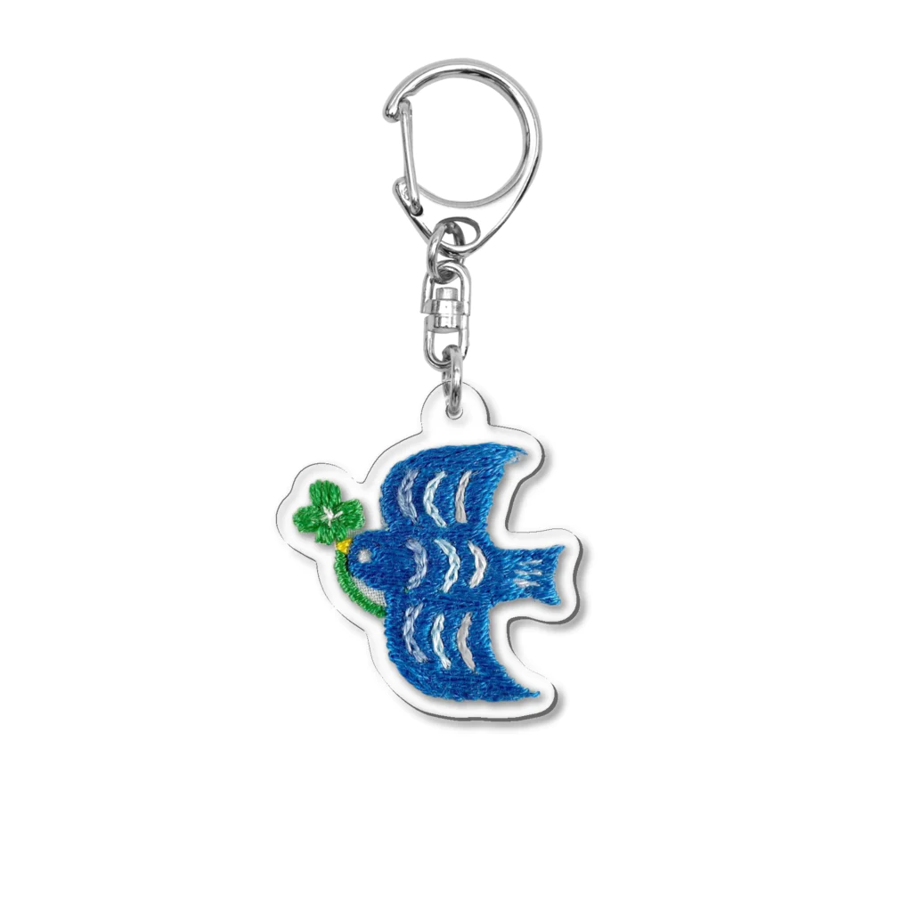 Rico accessoriesの幸せの青い鳥と四つ葉のクローバー Acrylic Key Chain