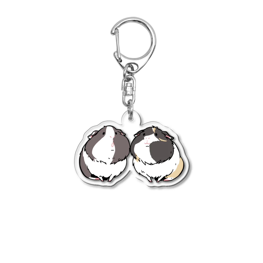 n_fderelicaのモルモットのごましおと伊達丸 Acrylic Key Chain