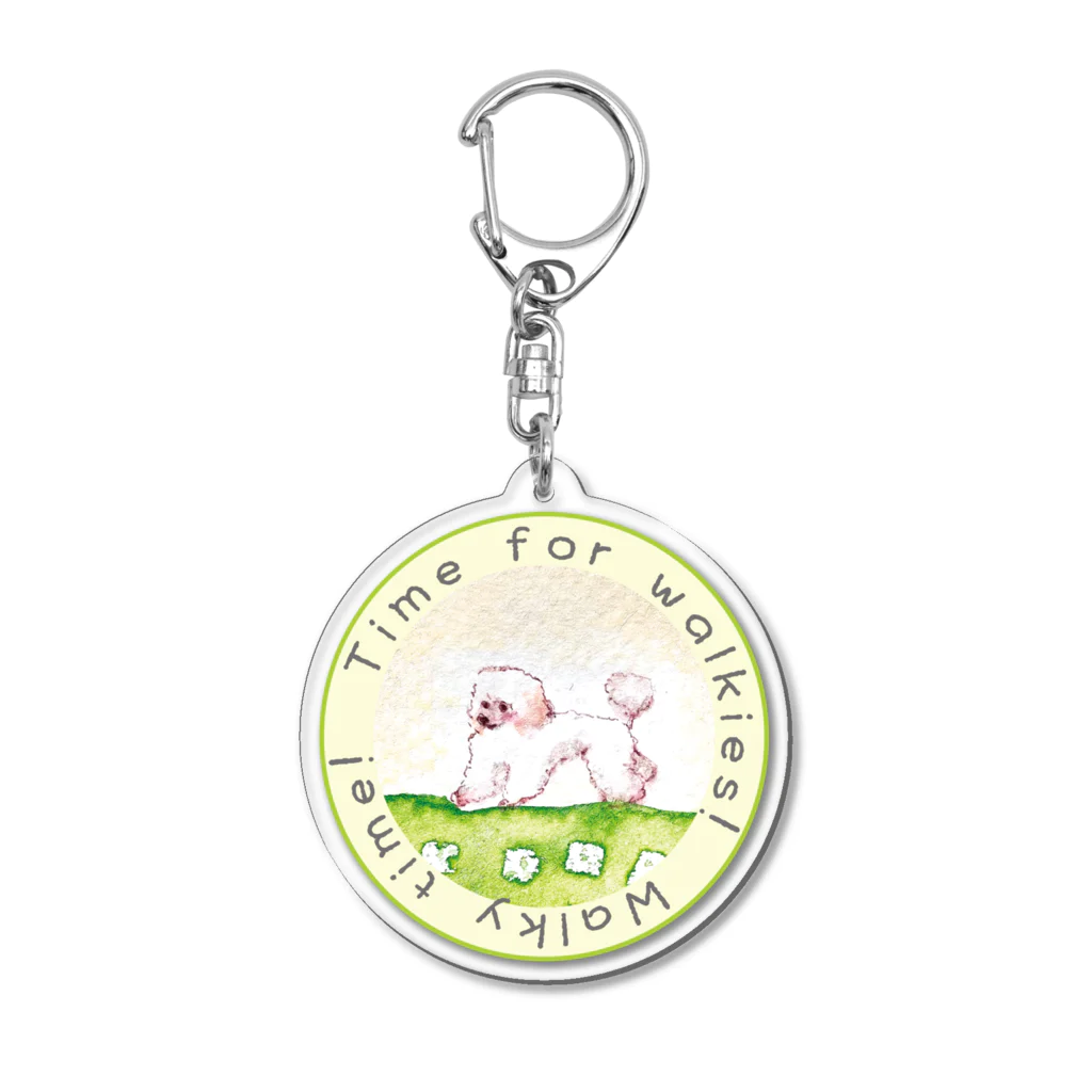 ぽぽっとツイてるのトイプードルと一緒におさんぽ Acrylic Key Chain