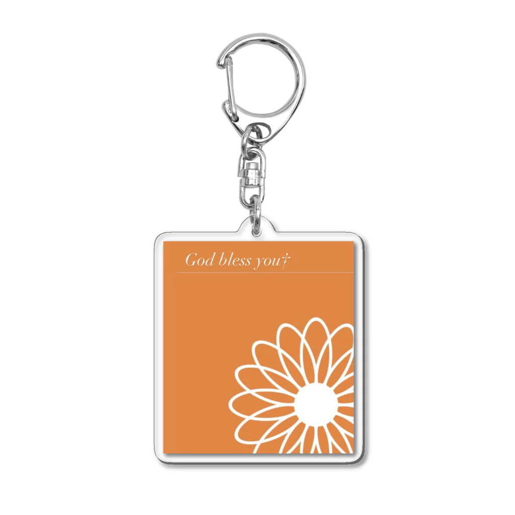 akikonoteのGod bless you・ゆるりな花 Acrylic Key Chain