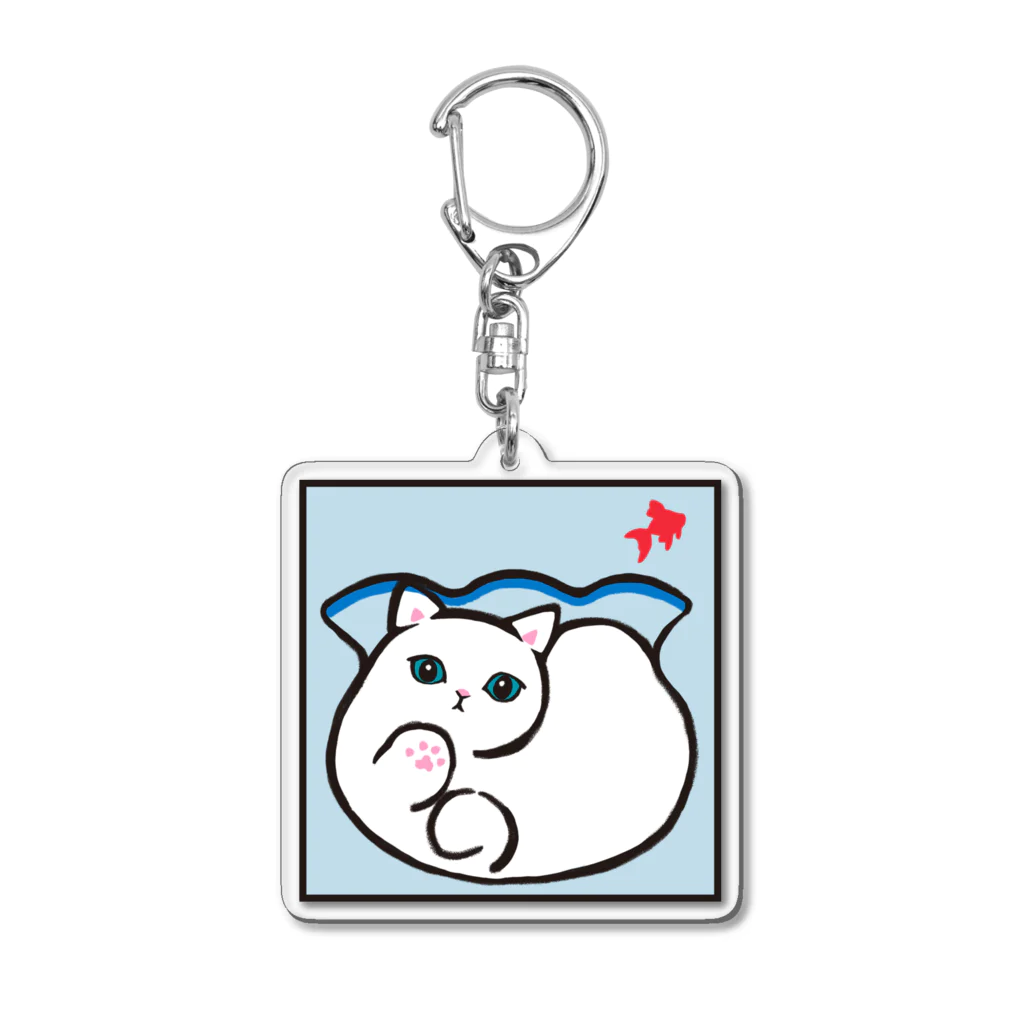 ふわにゃんshopの金魚鉢 Acrylic Key Chain