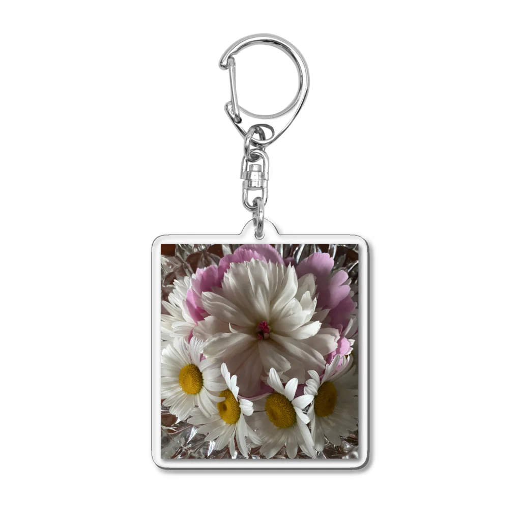 inakaen  いなか園の押し花『さんさ　しおん』 Acrylic Key Chain