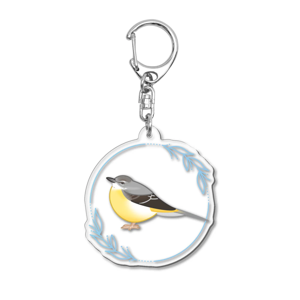 やちよ｜リアル鳥イラストのキセキレイさん Acrylic Key Chain