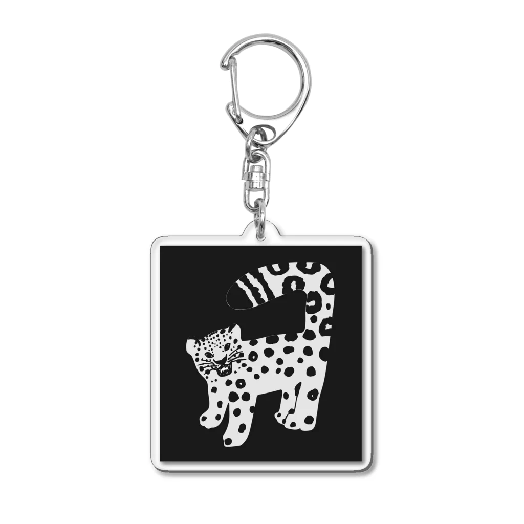 ユキヒョウのお店のシャーッ！（黒） Acrylic Key Chain