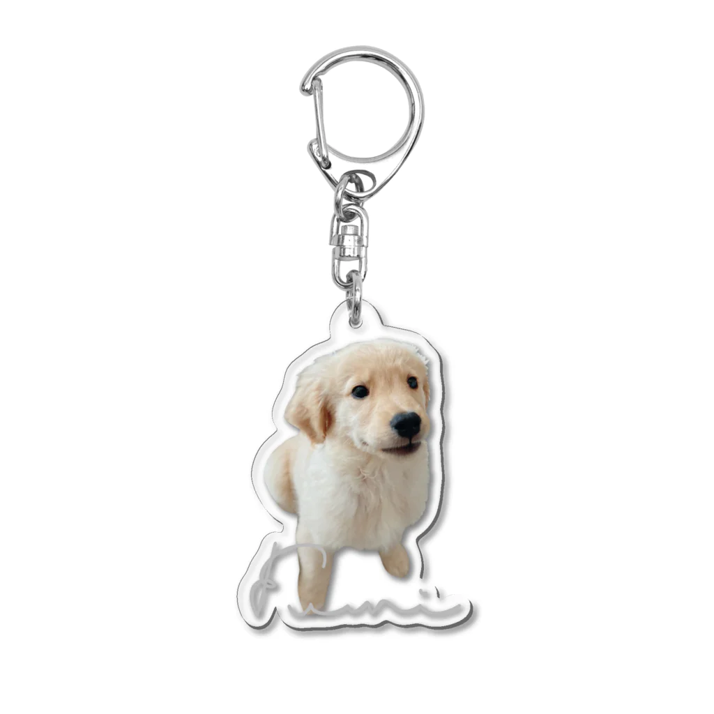 しらたま犬やさんのパピーふみちゃんロゴver Acrylic Key Chain