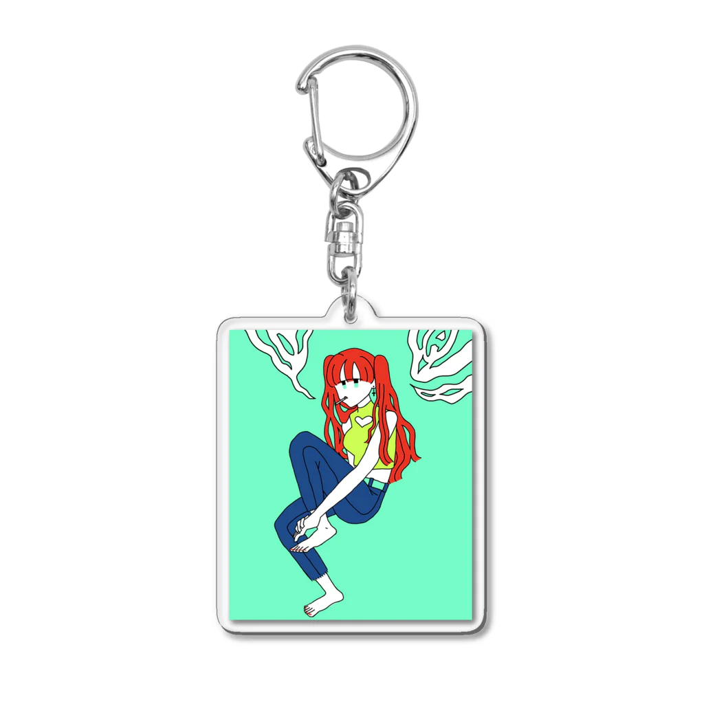 犬カマキリの紫煙ちゃん Acrylic Key Chain