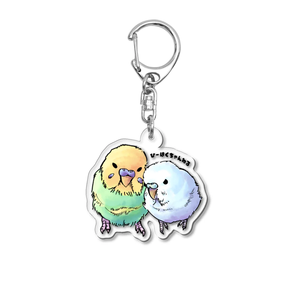 ひーはくちゃんねる公式アイテムのひーちゃんとはくの新イラストアイテム“ロゴ入り” Acrylic Key Chain