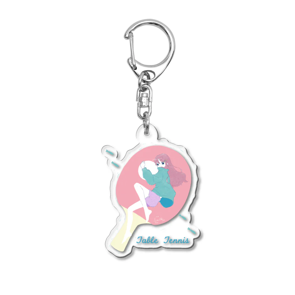 m_matsurikaのTable tennis float. Acrylic Key Chain