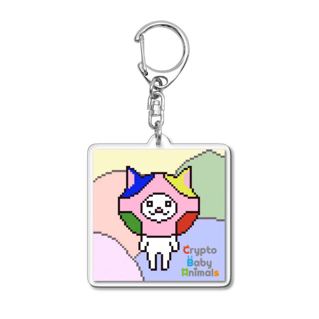 クリアニストアのピクセル絵ネコ Acrylic Key Chain