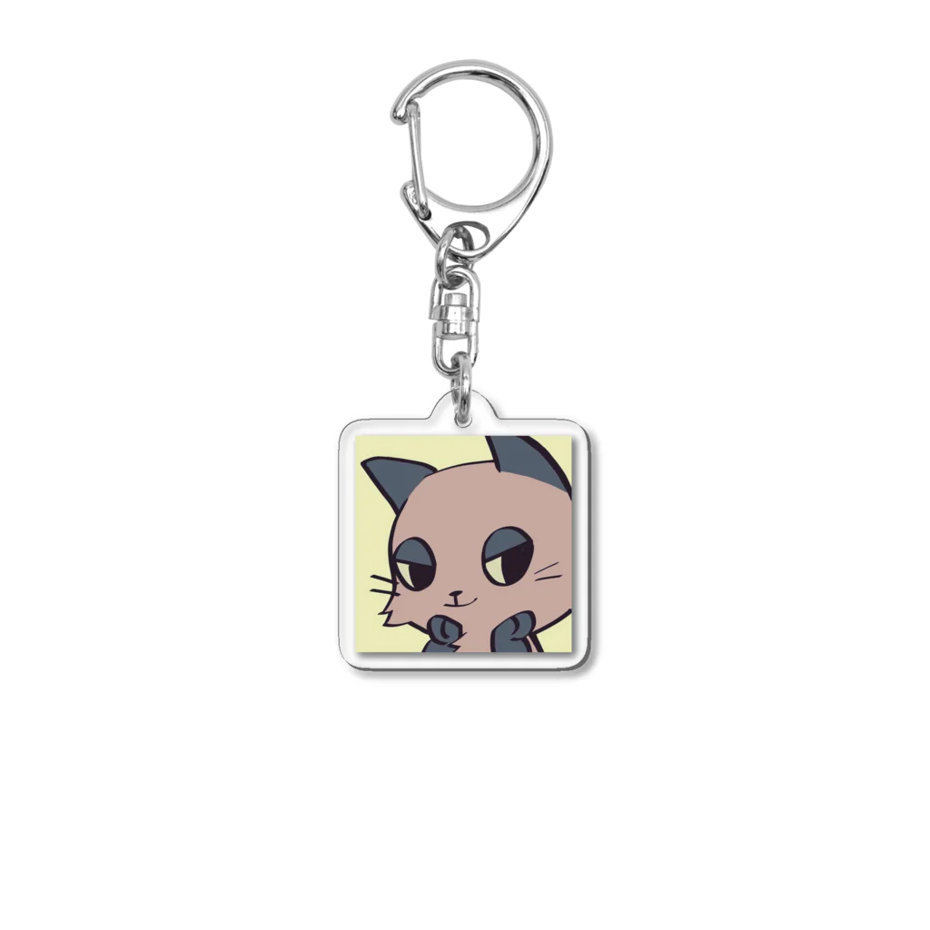 nyamnyamの顔アップ（シャム） Acrylic Key Chain