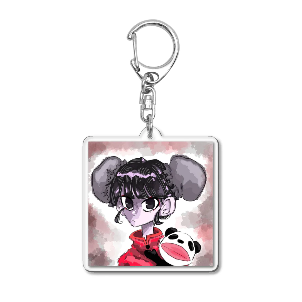 ぴーまん畑のニンニン(背景あり) Acrylic Key Chain