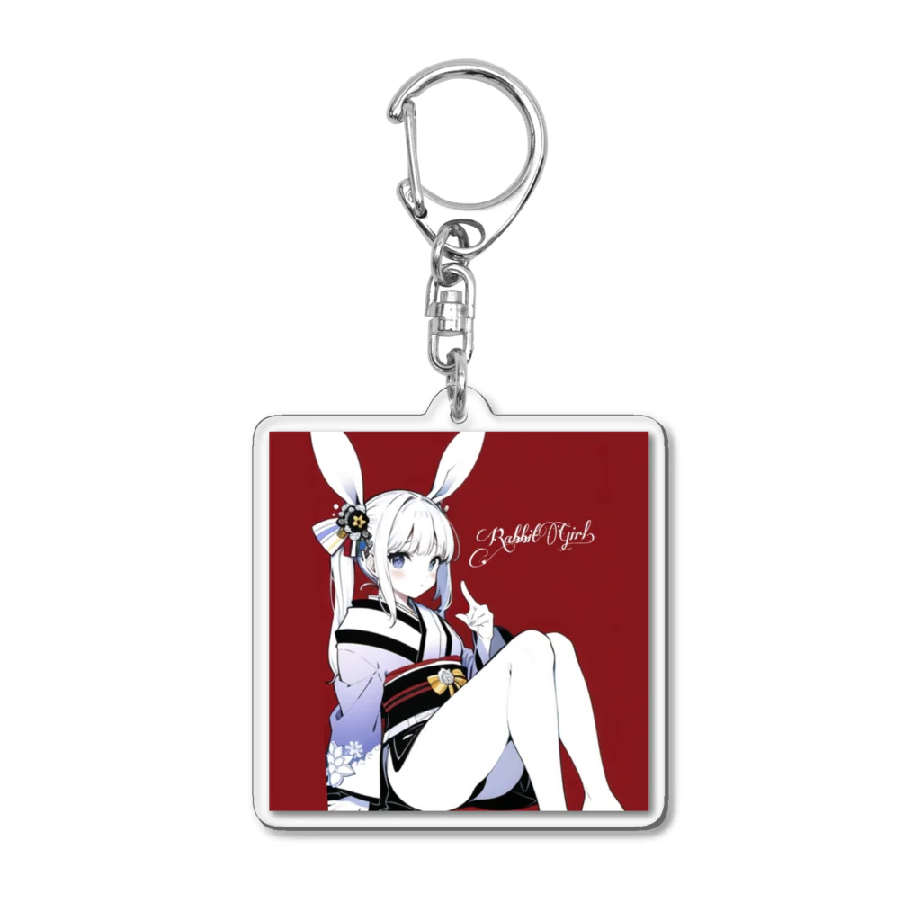 ໒꒱✿Felice-Store︎✿໒꒱のRabbit Girl 【雪兎】 Acrylic Key Chain