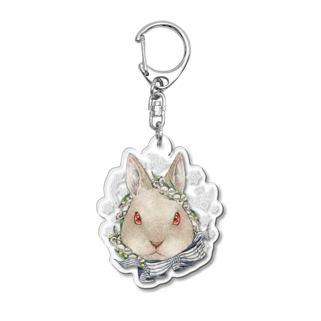 ラビッシュアートの貝の火：うさぎの主人公 Acrylic Key Chain