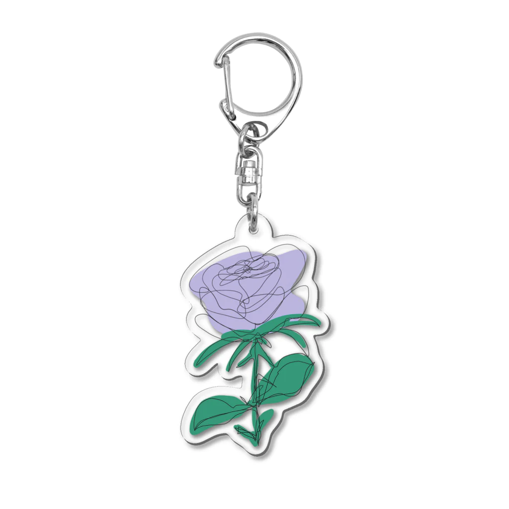 サラスシのmy ROSE パープル Acrylic Key Chain