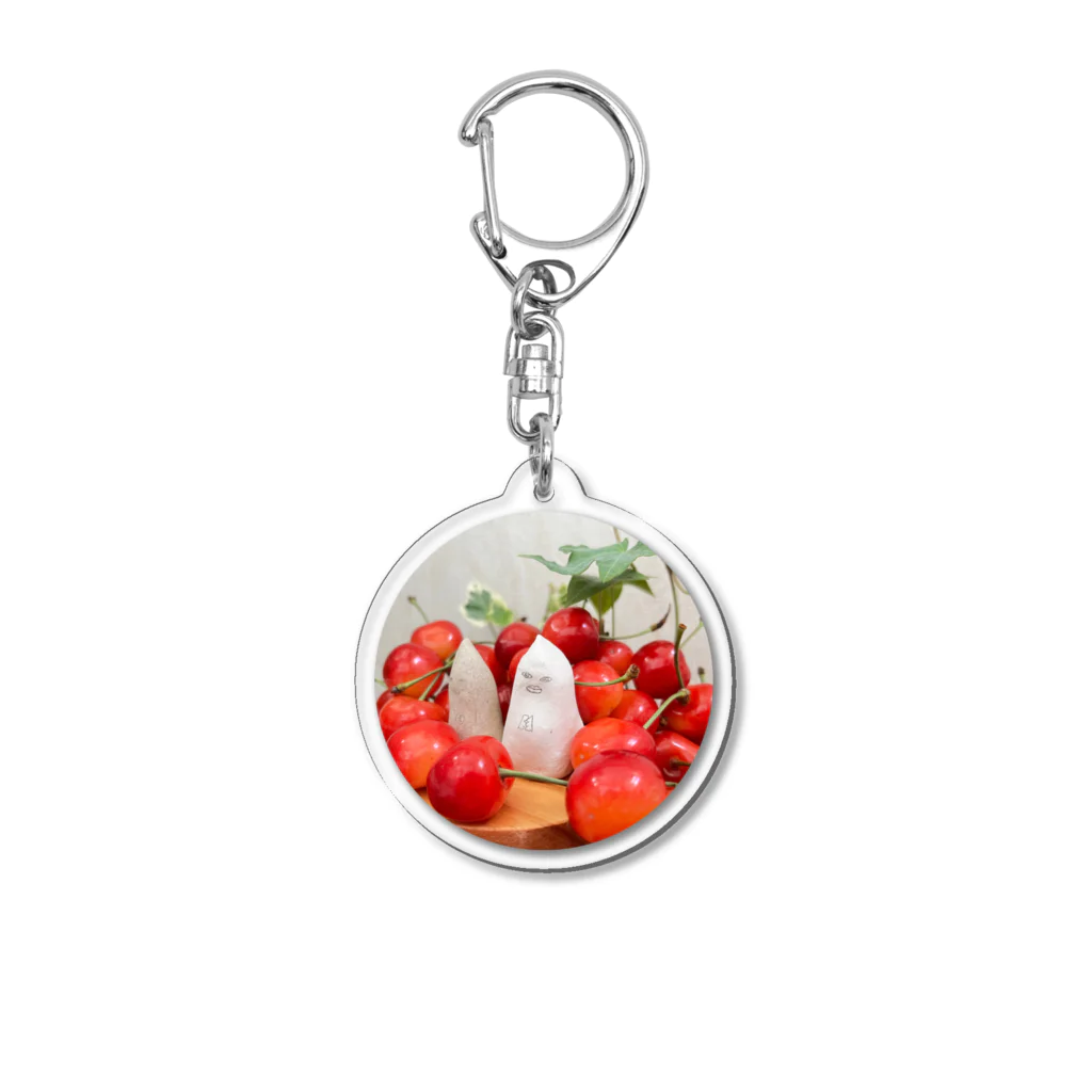 たばすこあまがえるのんこさまとサクランボ Acrylic Key Chain