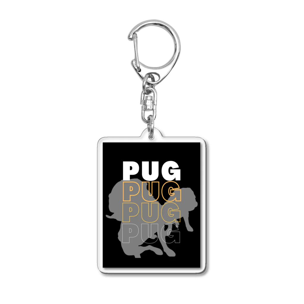 INULAVITAのPug silhouette Acrylic Key Chain