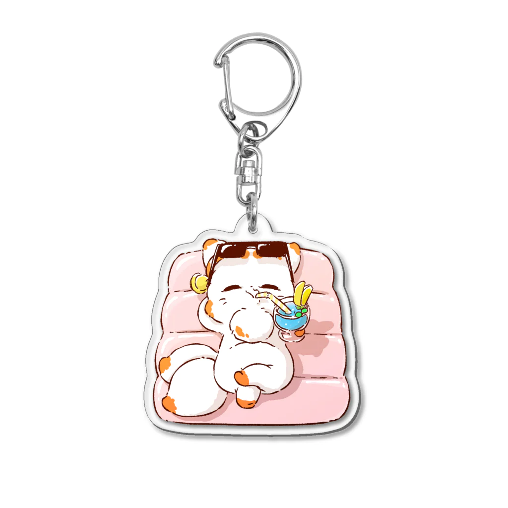 てnこSHOPの夏満喫中のてnこ Acrylic Key Chain