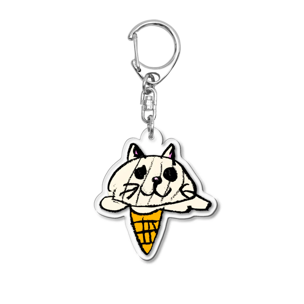 ModernAgeのアイスクリーム猫 Acrylic Key Chain