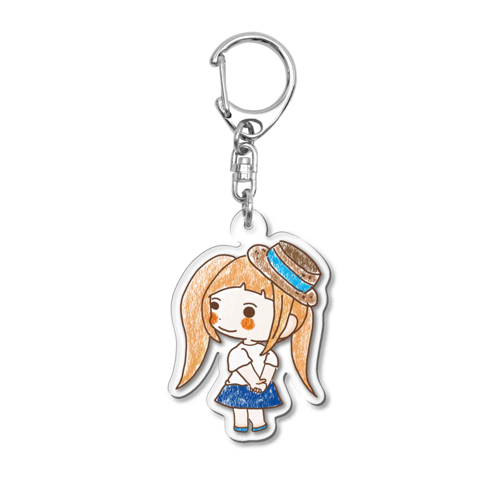 ぴーちゃんファミリーの麦わら帽子のおんなのこ Acrylic Key Chain