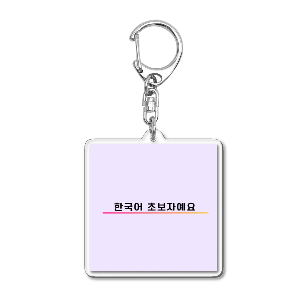 みやこのたぬきの「韓国語初心者です！」アピールグッズ Acrylic Key Chain