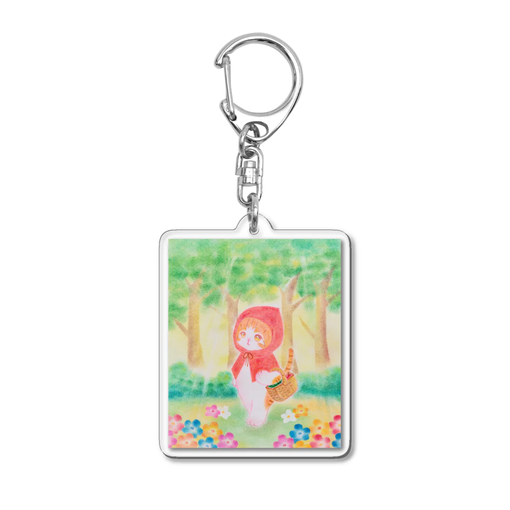 みくすけ1のにゃんこ店の赤ずきんにゃんこ　茶トラ Acrylic Key Chain