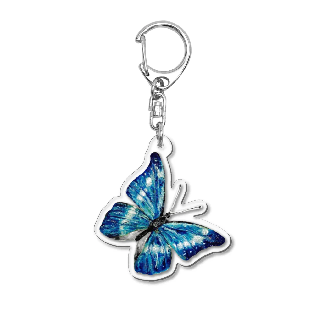 neruの油彩画「Blue butterfly」 Acrylic Key Chain