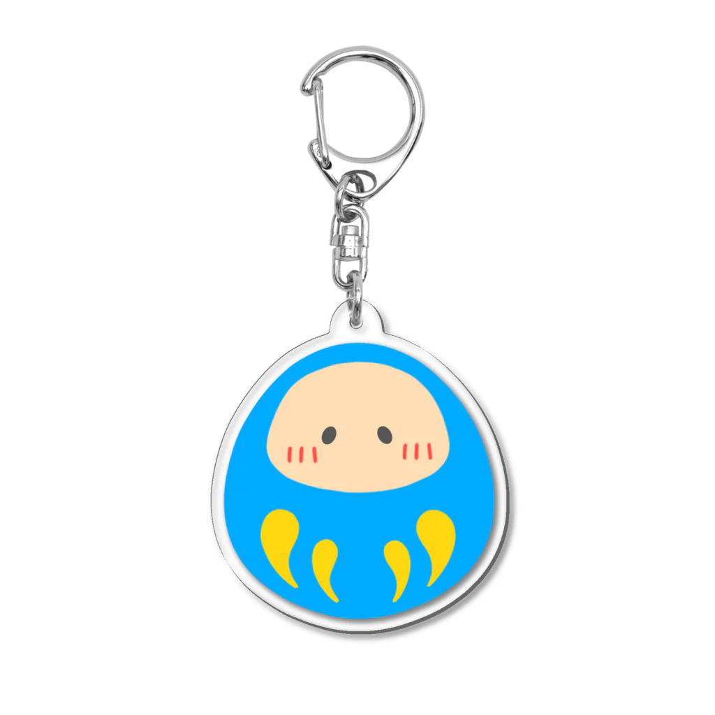 うさのこの青だるま Acrylic Key Chain