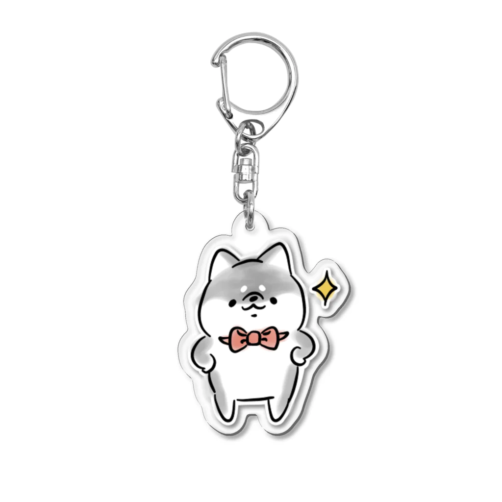 ほんわかしばいぬのほんわか黒しば(えっへん) Acrylic Key Chain