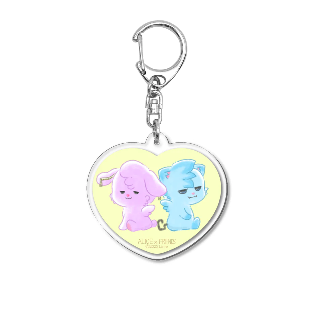 アリス×フレンズのアリス×フレンズ ジッパー インテロ ハート Acrylic Key Chain