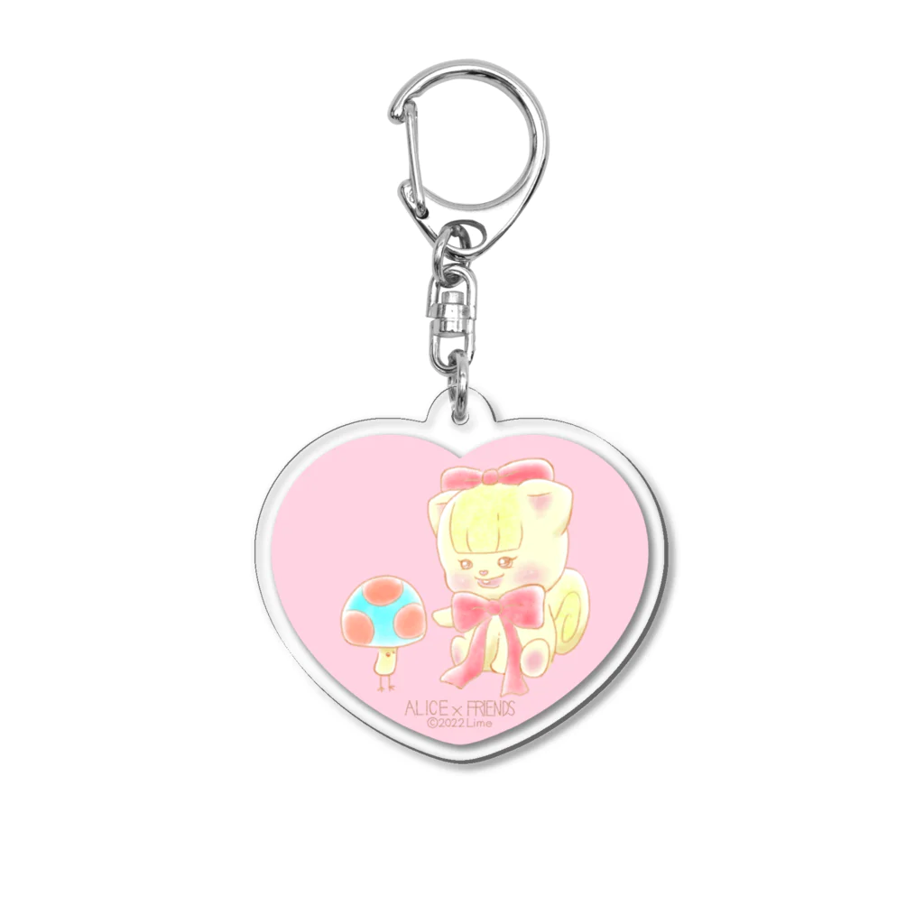 アリス×フレンズのアリス×フレンズ アリス キノコ ハート Acrylic Key Chain