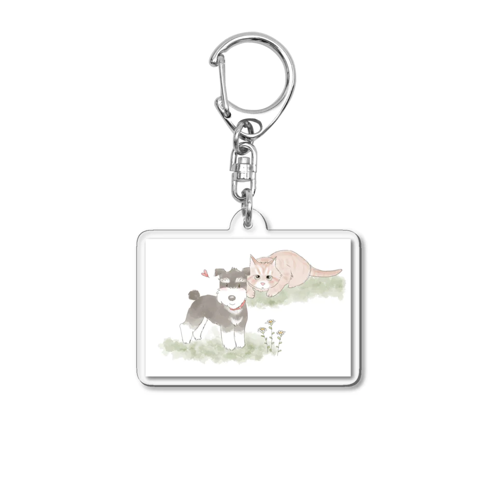 こぽねこshopのお散歩いくにゃん Acrylic Key Chain