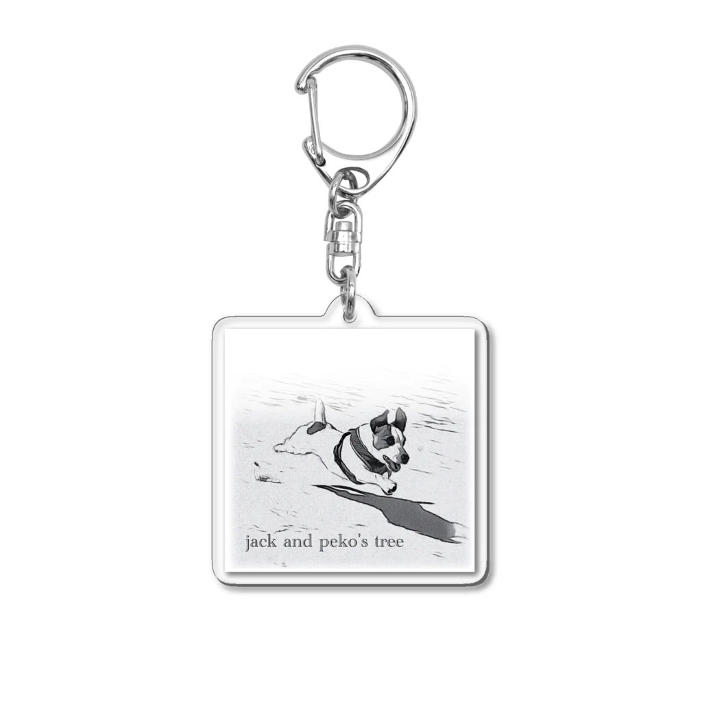 ジャックとペコの木のflying dog ペコ Acrylic Key Chain