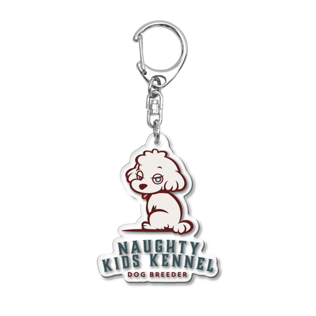 NAUGHTY KIDS KENNELの犬舎ロゴ【キラキラ目ver.】 Acrylic Key Chain