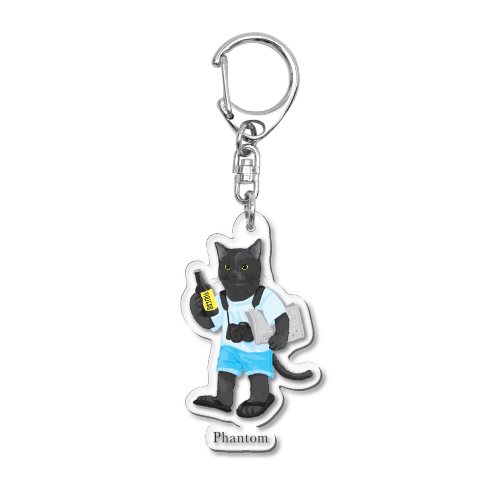 kakutahayatoの日本一周の黒猫(ファントム) Acrylic Key Chain