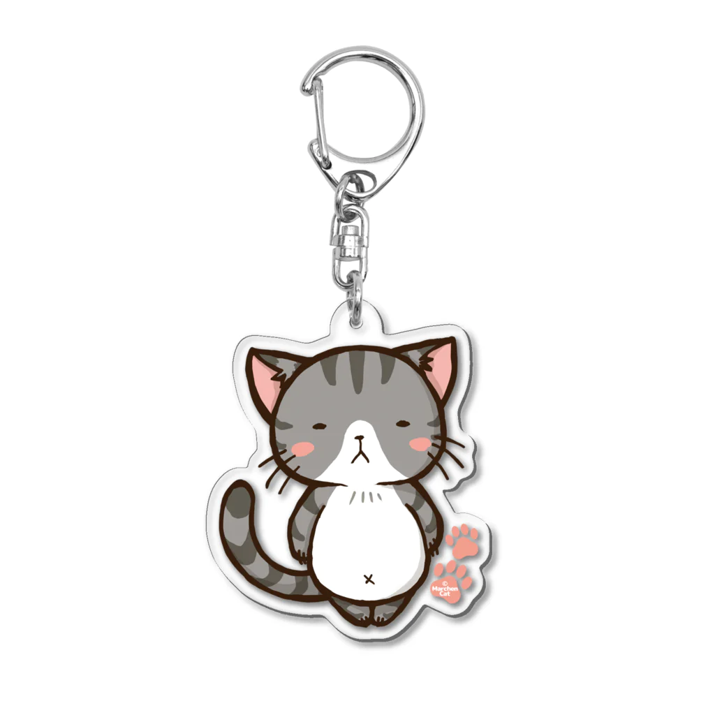 MarchenCatの【ろくすけ】のほほんネコさん【猫アクリルキーホルダー】 Acrylic Key Chain