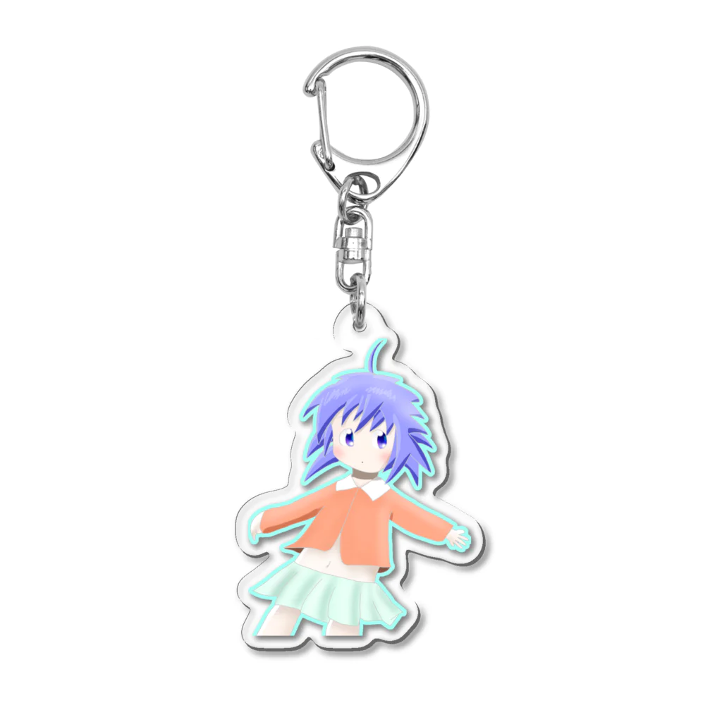 えもえもの青い神の女の子 Acrylic Key Chain