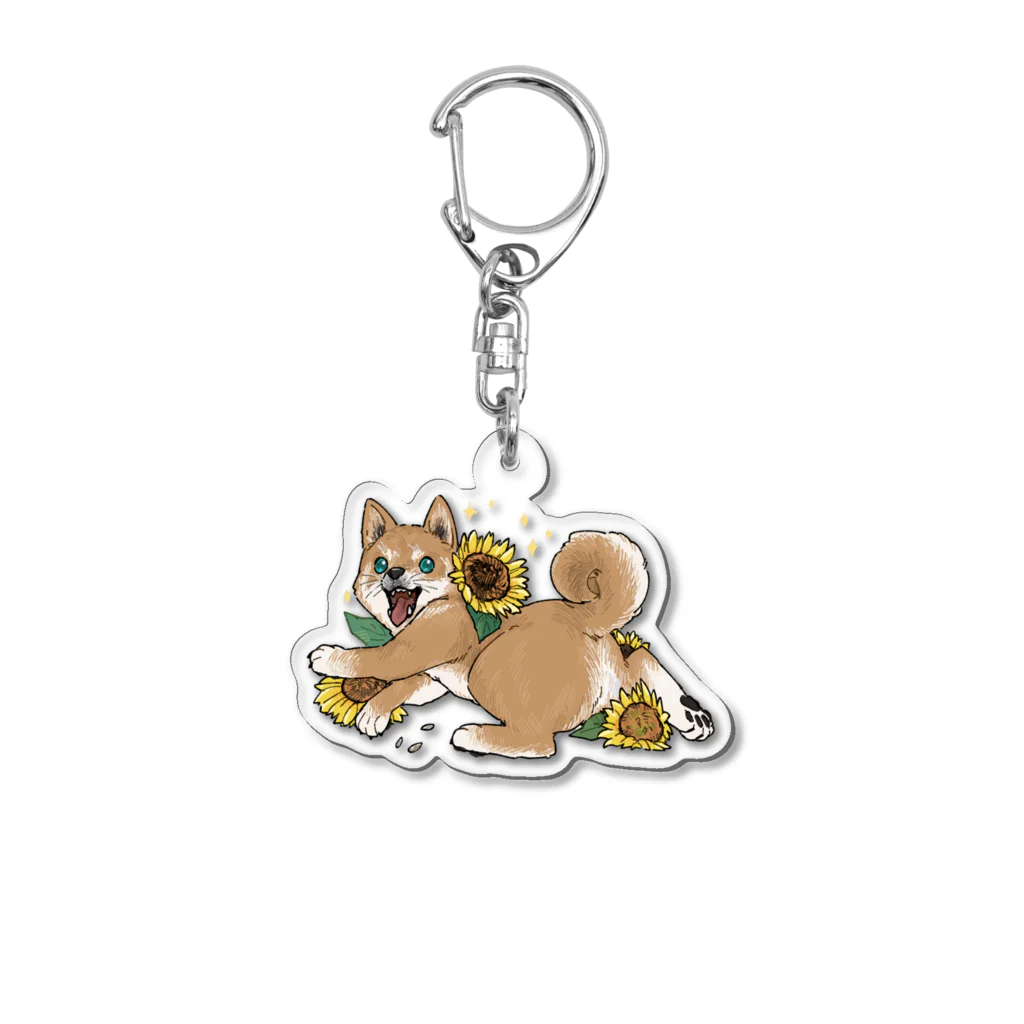 Rm-rm0rmsの向日葵柴犬ちゃん Acrylic Key Chain