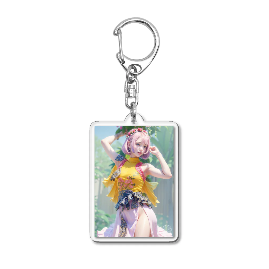 くろまる_AI/ColorMerry_AIのショートカット・ピンク１ Acrylic Key Chain